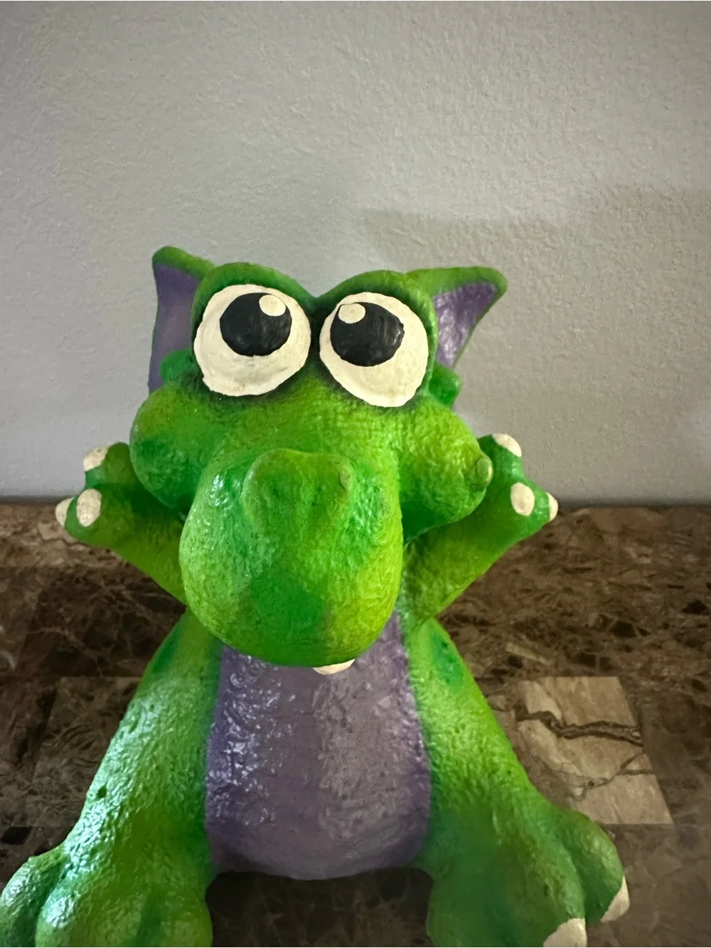 Green & Purple Plush Dragon Small Pet Toy